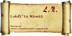 Lukáts Ninett névjegykártya